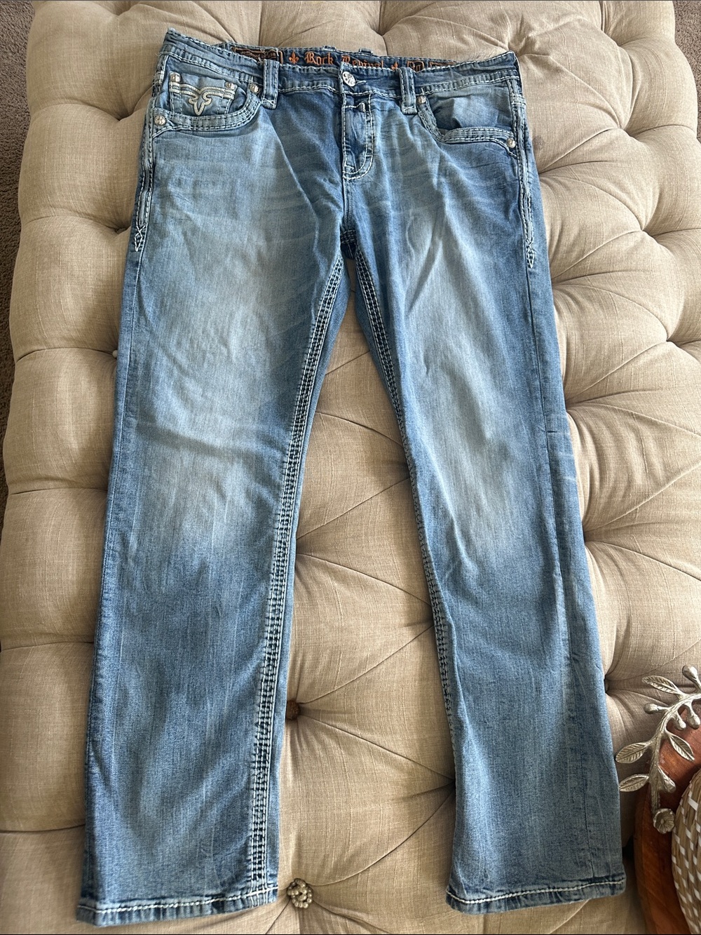 Rock Revival Light Blue Straight Jeans